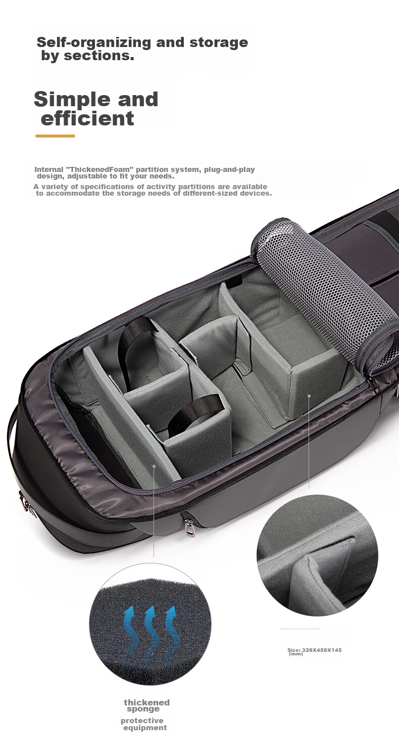 Bange Professional Photography Camera Bag, Drone Disassembly Multifunctional DSLR Mirrorless Camera Backpack, Digital Storage Backpack, Gray 6