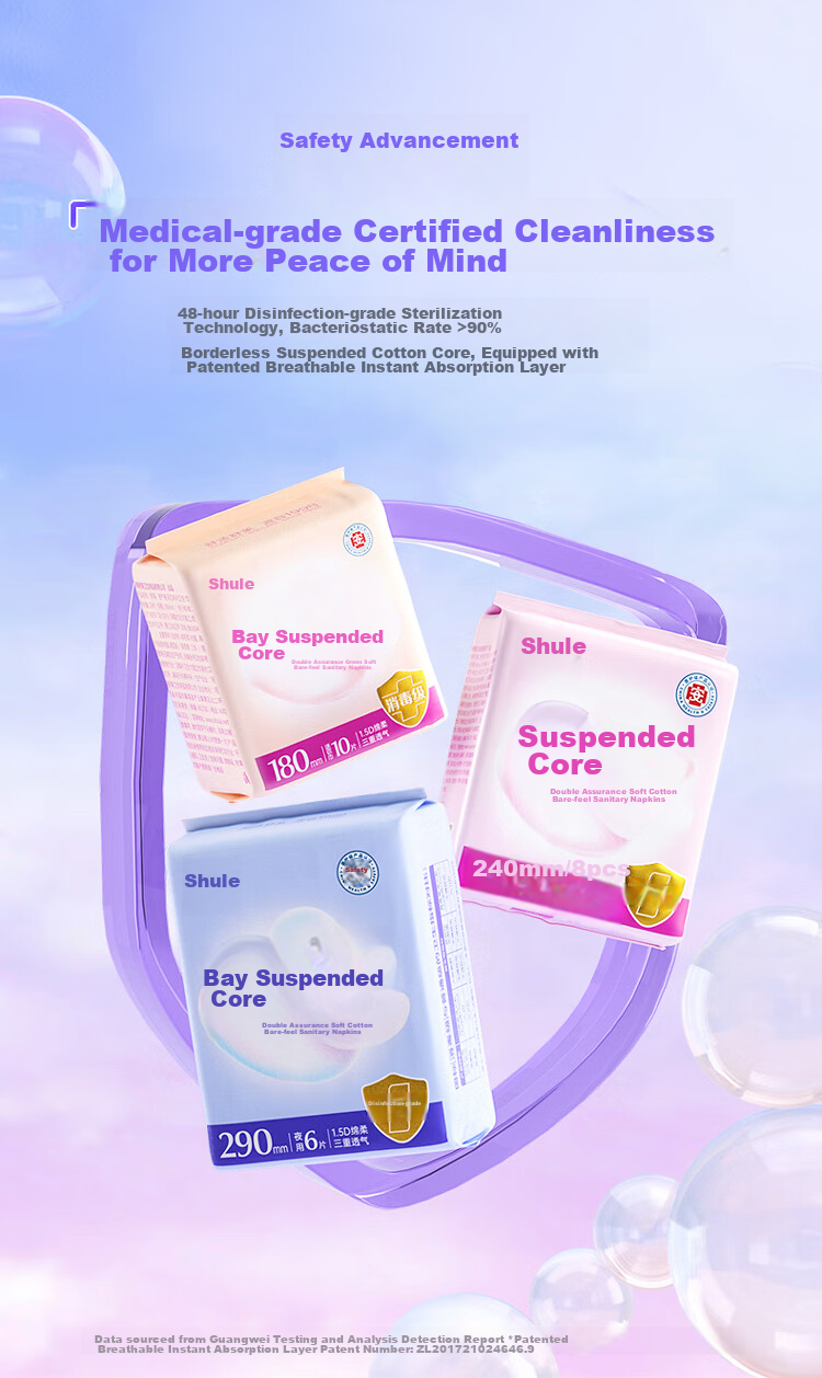 Shulai Disinfection-Grade Breathable Leak-Proof Sanitary Napkins, Daytime Use, 240mm, 48 Pieces, Large Quantity, Quick Absorption, Menstrual Pad Combination, Sold by JD 1