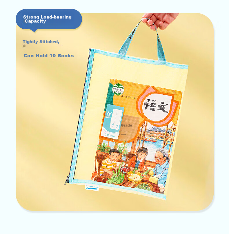 Jindeli 5 A4 Transparent File Folders for Elementary And Middle School Students, Subject Classification Pouches with Zipper, Book And Homework Storage Bags, Handheld Pouches for Stationery And Tutoring Supplies FB8779-5 12