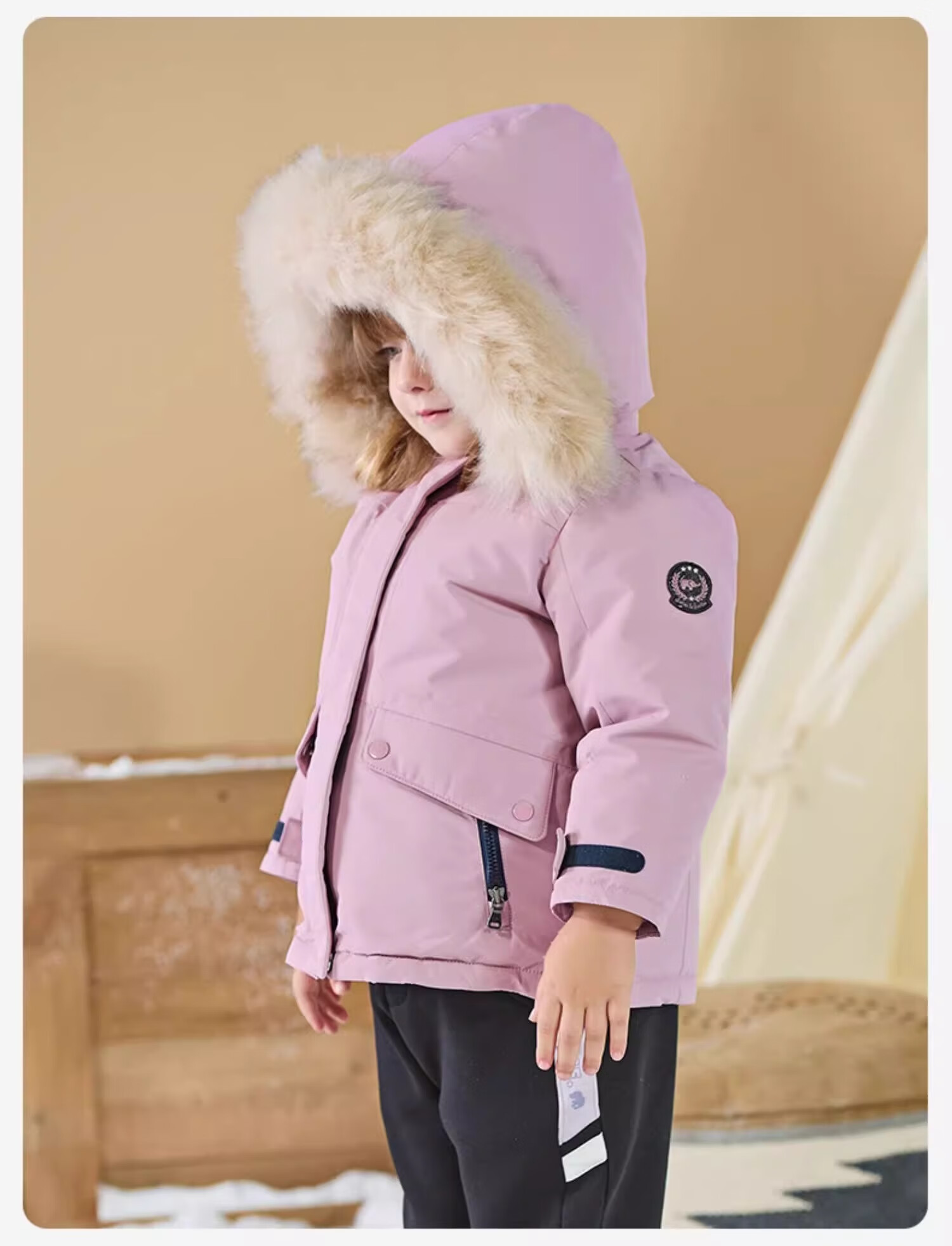 DAVE & BELLA Pompom Down Kids' Warm Winter Jacket Boys and Girls Baby Outerwear 26