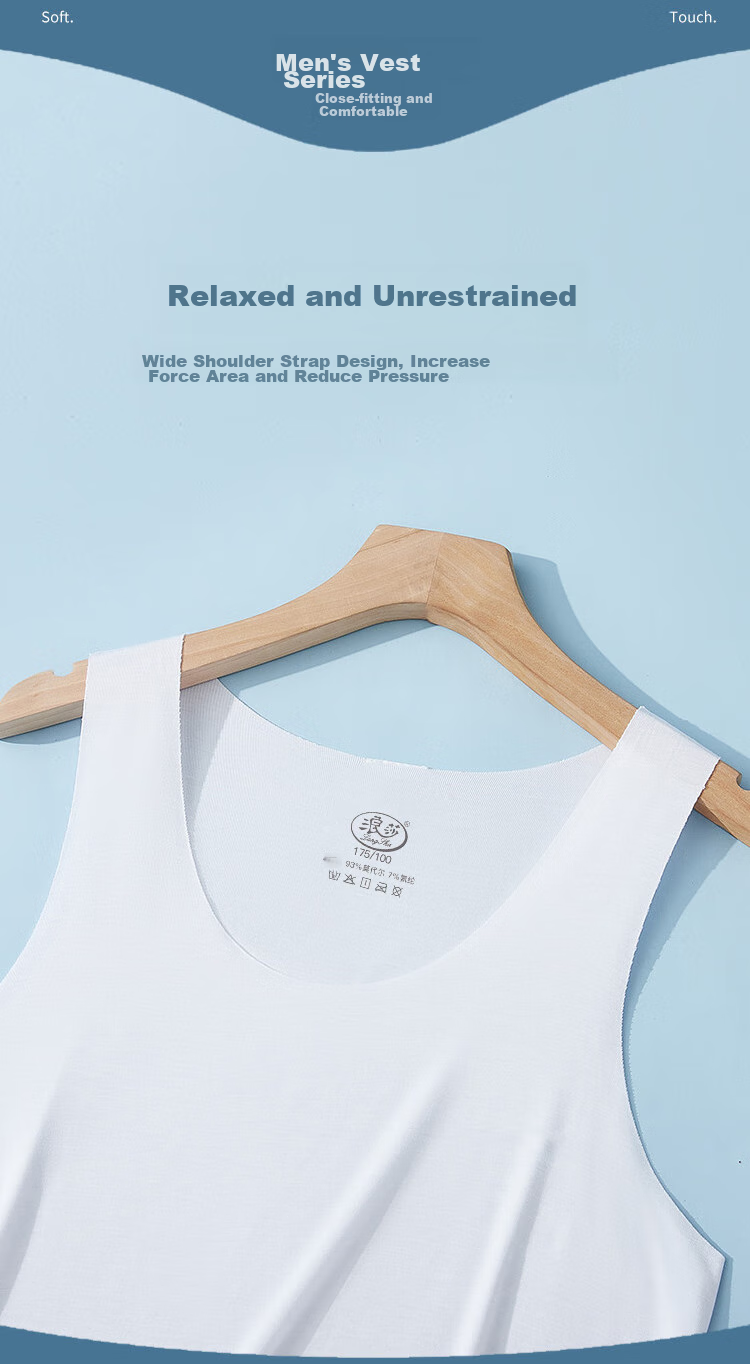 LangSha Men's Tank Top, Summer 7A Antibacterial Ice Silk Seamless Modal Thin Sleeveless Athletic Undershirt 11