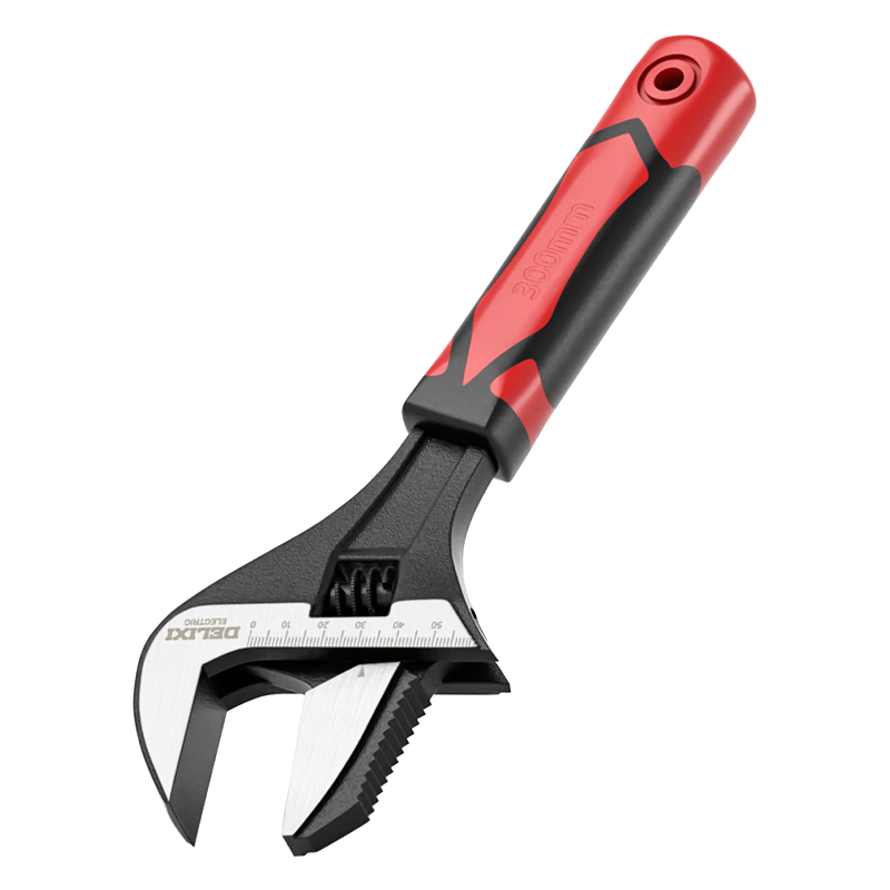DELIXI ELECTRIC Adjustable Wrench, Multi-Functional Plumbing Wrench, Wide-Mouth Adjustable Spanner, Pipe Wrench with Dual Use, 8 Inches