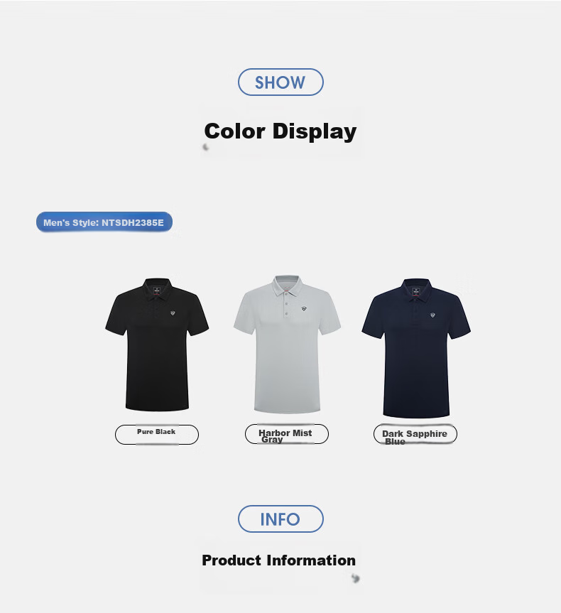 NORTHLAND Spring And Summer Short-Sleeve Polo Shirt for Men, Outdoor Breathable Quick-Dry Collared T-Shirt, Pure Black, Size M (170cm) 10