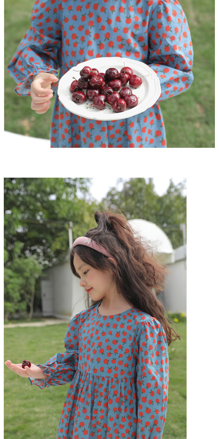 LUSON Chen Da Zhu Girls' Long-Sleeve Floral Print Dress, Spring And Autumn 2025 New Style Children's Fashionable Dress 21