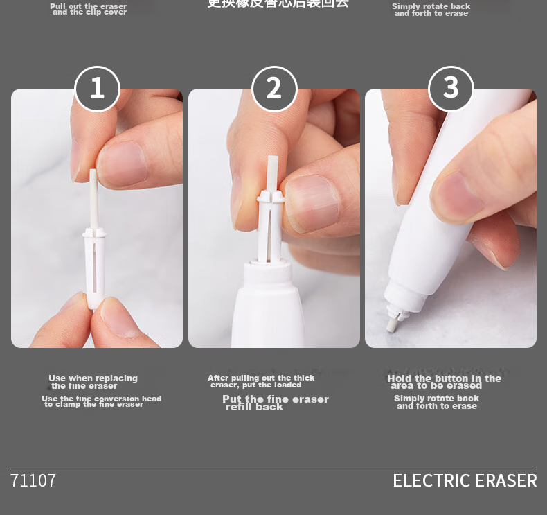 Deli Student Fashion Electric Eraser, Back-To Stationery Drawing Art Eraser with 10 Replacement Refills, Glacier Blue, College Entrance Exam Blessing Gift 18