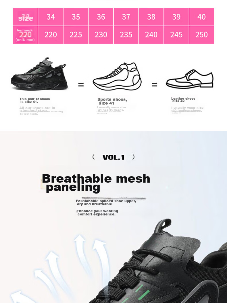 LAOGUANJIA Women's Safety Shoes, Small Size, Lightweight, Breathable, Steel Toe, Comfortable, Anti-Smashing, Anti-Puncture Work Safety Shoes, Solid Wear-Resistant, Size 36 6