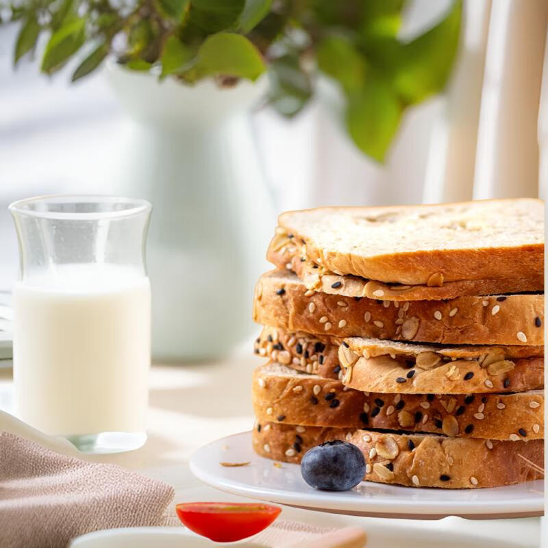 千焙屋 无蔗糖粗粮全麦吐司面包 早餐代餐主食健身轻食饱腹840g整箱点心