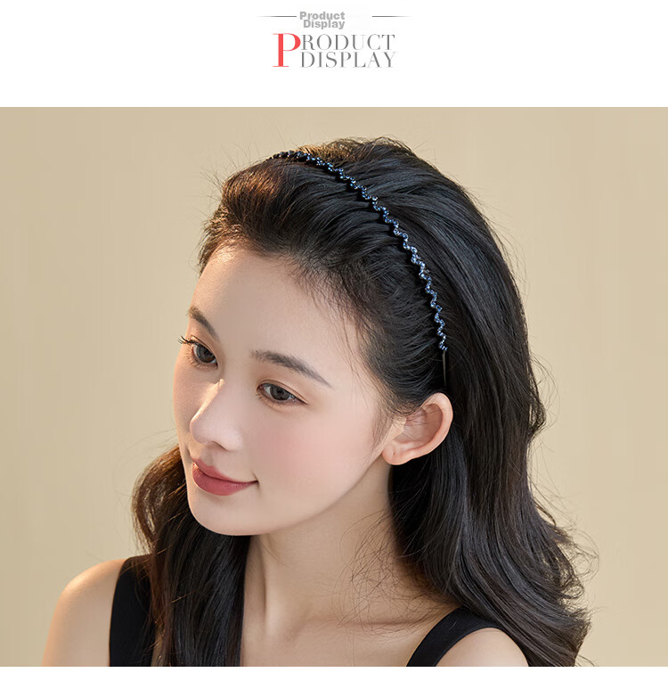 CHIMERA Elegant Rhinestone Headband, Simple Long-Toothed Wavy Hair Clip for Face Washing And Styling, Mid-Autumn Festival Gift 15