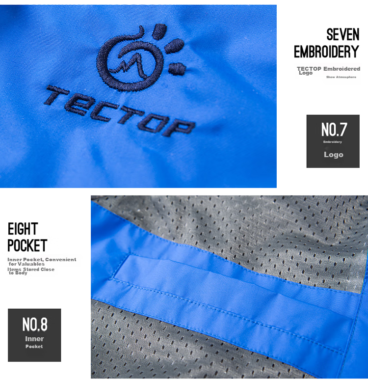 TECTOP 3-in-1 Two-Piece Men's Outdoor Jacket with Fleece Liner for Mountaineering and Skiing, Royal Blue, M 37