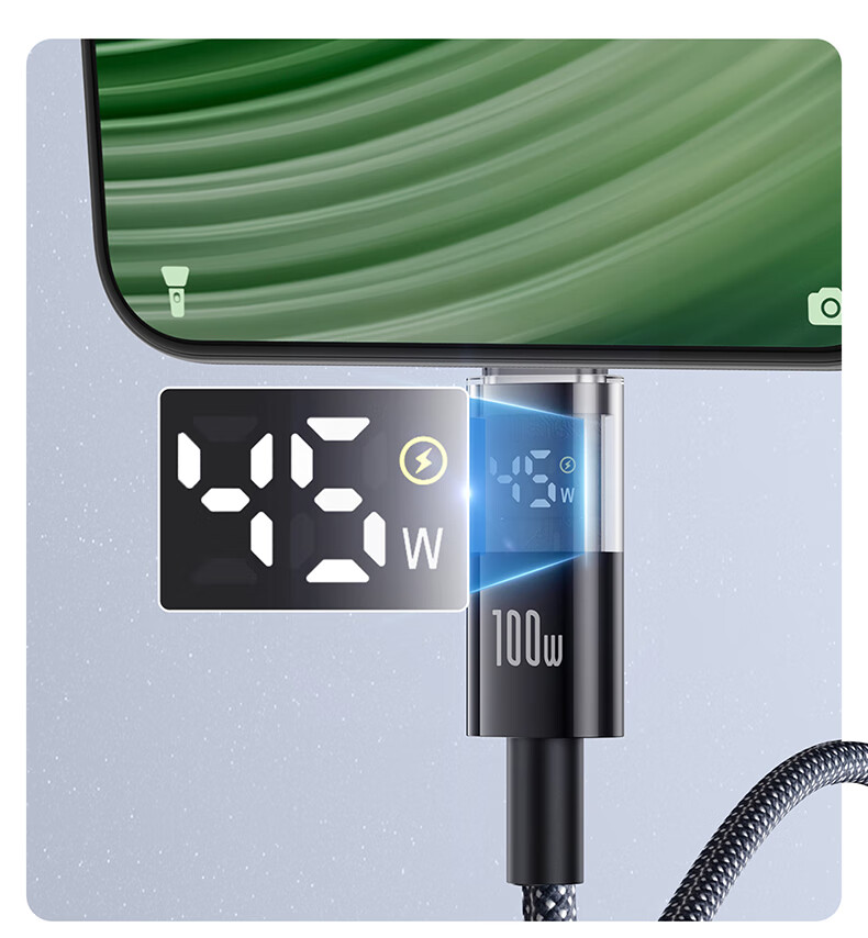 Baseus Type-C Data Cable, 6A Super Fast Charging 100W/66W Universal Huawei Charging Cable for Mate70 Honor70Pro/50 Xiaomi Phones And Car Charger, Bright Moon White 1 Meter 2
