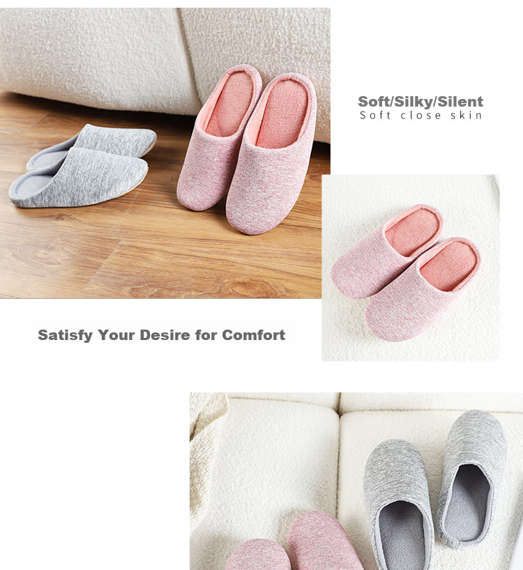 FOOTOPPO Slippers for Men, Japanese-Style Quiet Slippers, Soft-Soled Home Shoes for Women, Non-Slip Floor Slippers, Fabric Slippers for Indoor Use 15