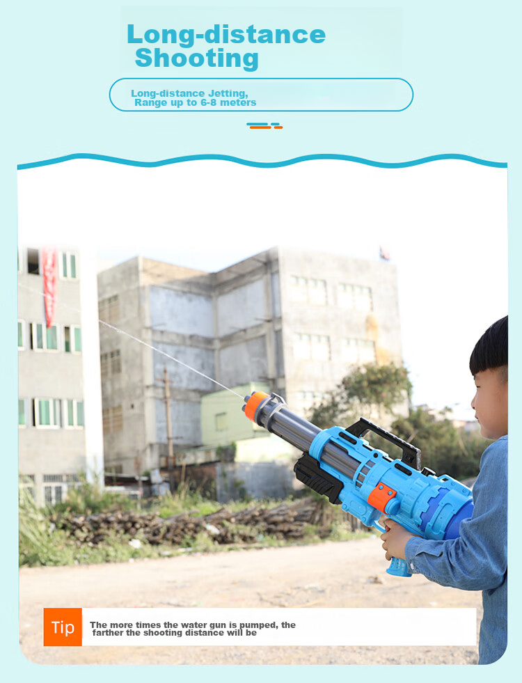 Aojia Kids Toy Water Gun Large Capacity High Pressure Pump Action Sprayer Outdoor Beach Water Play Boys Birthday Gift 5