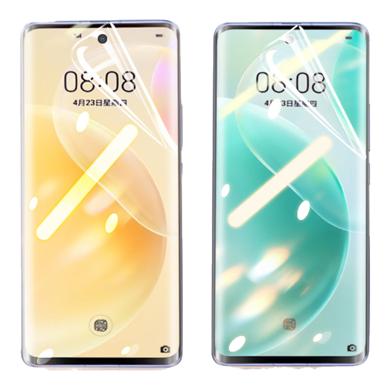 ESCASE Honor V40 Light Luxury Edition Hydrogel Film for Huawei Nova 8 Smartphone Soft Screen Protector, Full Coverage High-Definition Anti-Scratch Phone Protective Film, Transparent [Two-Pack]