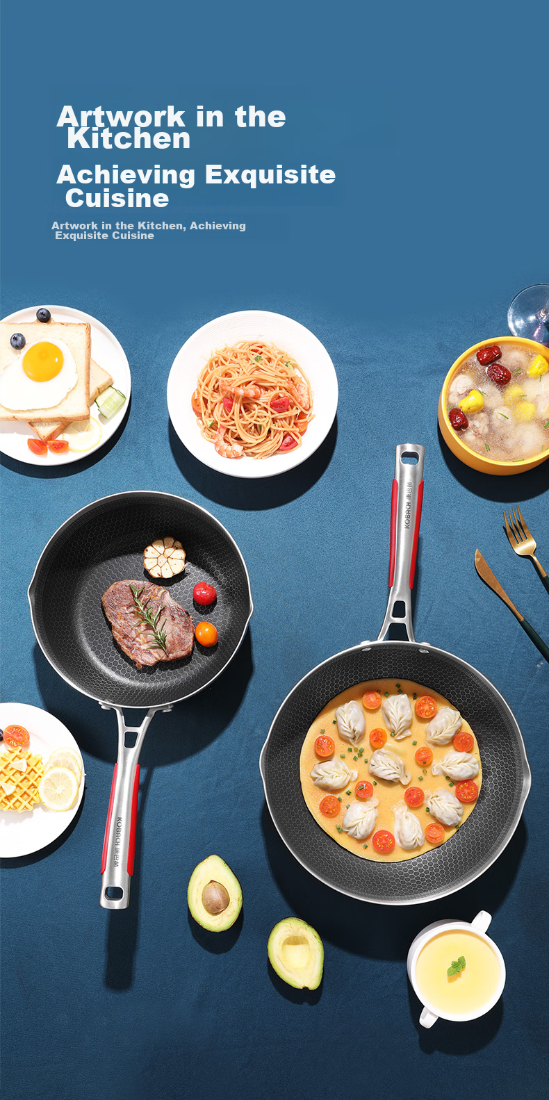 KOBACH Fifth Generation Non-Stick Wok, 316L Stainless Steel, Small Luxury Pan, Flat Bottom Frying And Stir-Frying Pan, 24cm (Suitable for 1-3 People) 10