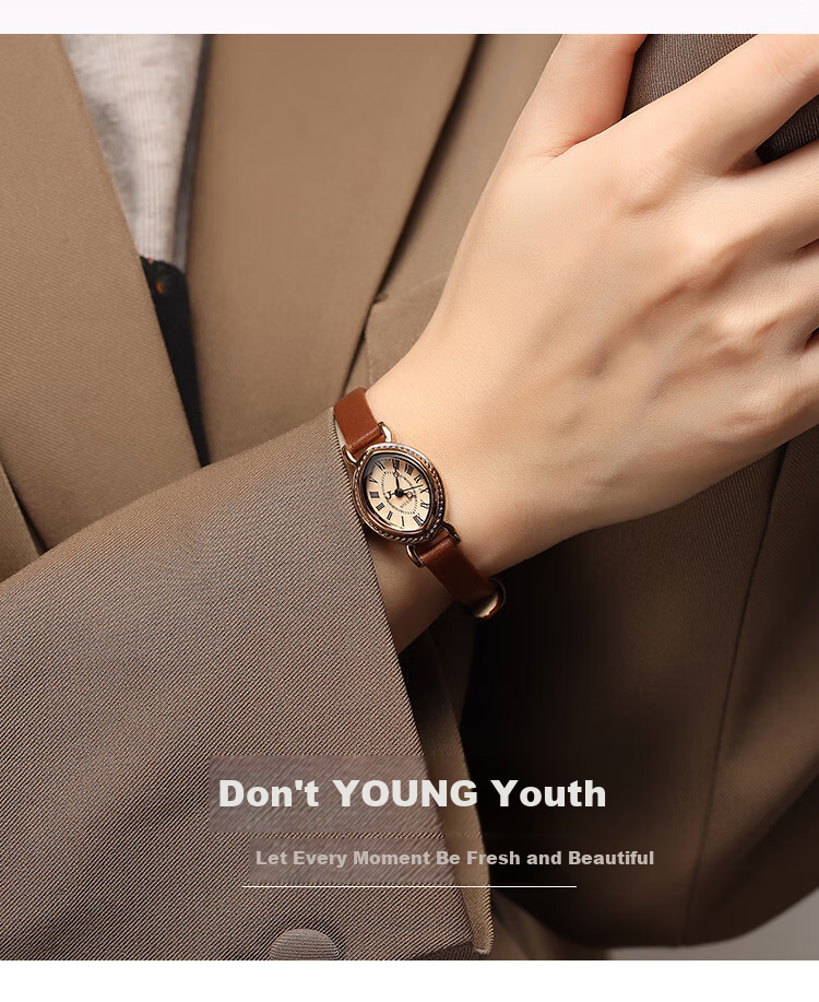 Julius Women's Watch, Charm Roman Style Leather Strap Versatile Ladies Watch, Waterproof Quartz Ladies Wristwatch, Coffee Color JA-567D 5