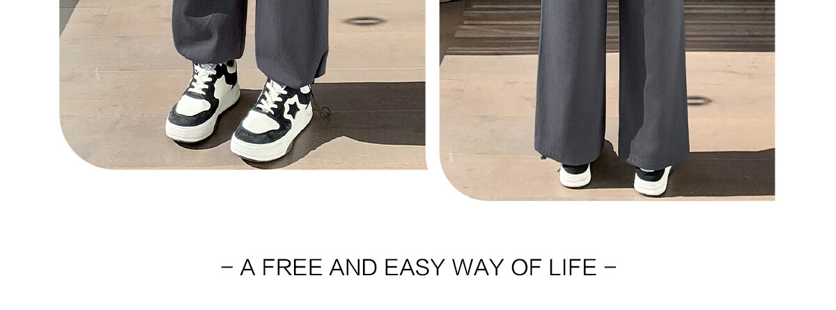 Halo Queen Women's Casual Pants, American-Style Breathable Loose Cargo Pants, High-Waisted Draping Parachute Pants H13KK2711 5