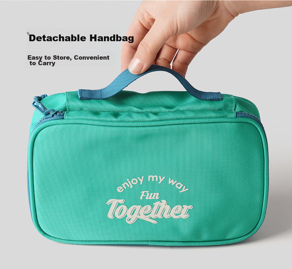 M Square Travel Toiletry Bag, Portable Storage Bag, Large Capacity Makeup Bag, for Travel, Business Trips, Fitness, Detachable And Wall-Mountable 5