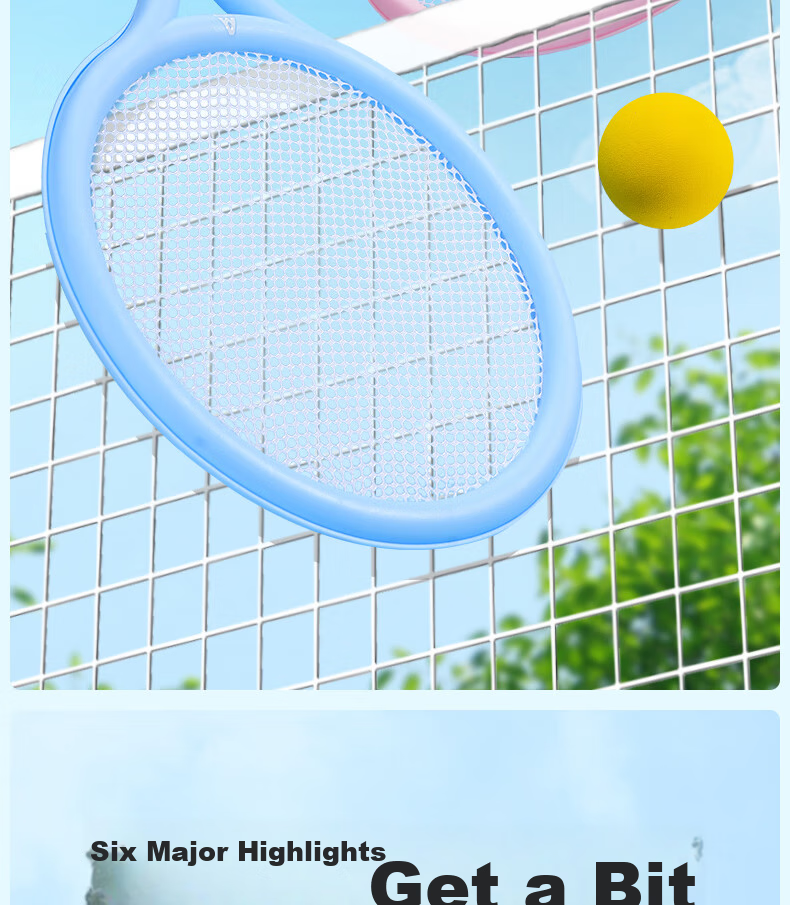Deli Children's Badminton Racket, Large Head, Lightweight And Durable, Kids' Toy, Gift, Pink 2