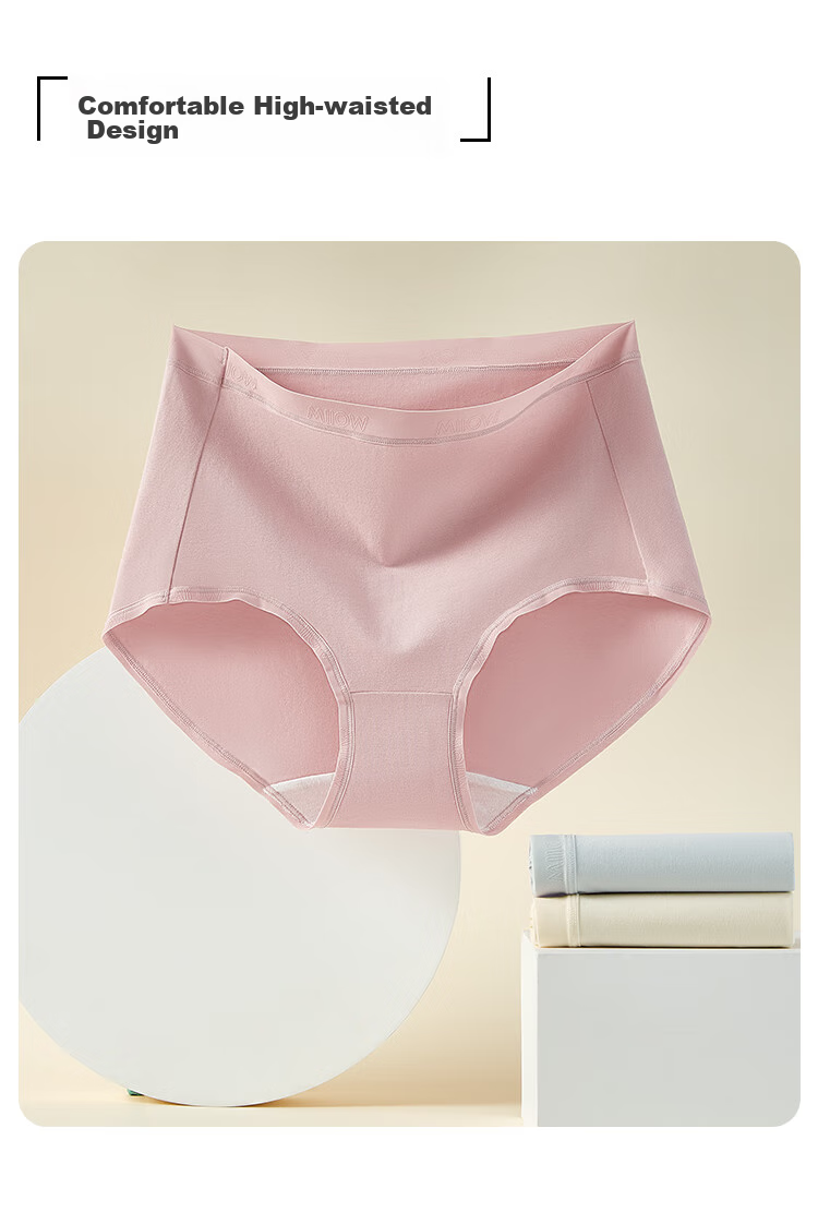 MiiOW Women's Underwear, Cotton Style, Active Sports Design, Antibacterial Pure Cotton Crotch, Comfortable Breathable Shorts for Women, 4 Pairs, Mid-Rise, Size L 18