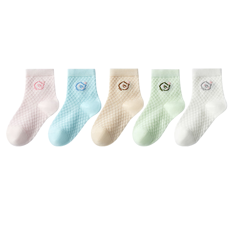 MiiOW Children's Socks for Girls [Small Mesh + Ultra-Thin Breathable], Summer Thin Mid-Calf Socks, Baby Girl Casual Socks