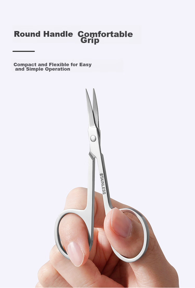 Meifuyu Stainless Steel Round-Tip Nose Hair Trimmer, Small Scissors for Men's Use, Manual Sideburn Trimmer (Thickened Version) MF8941 12