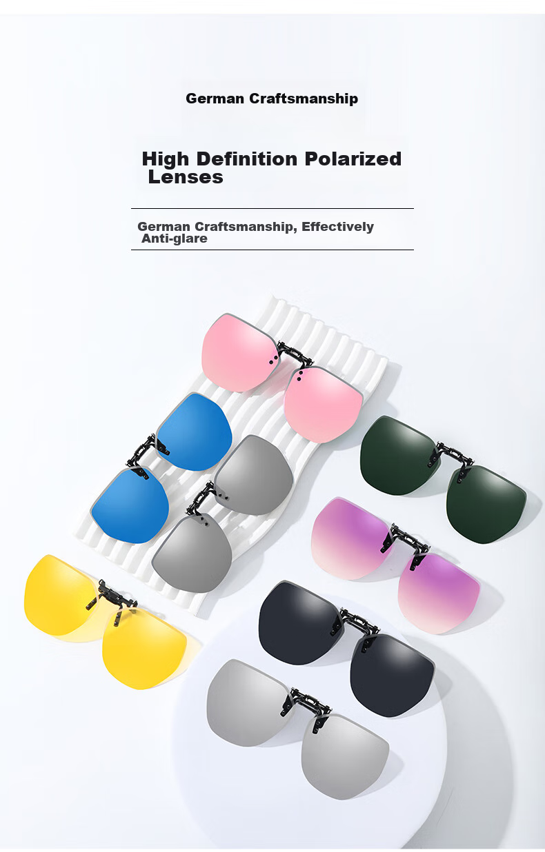 LESCA LUNETIER Myopia Sunglasses Clip for Men, Driving-Specific Polarized UV Protection for Women, High-Definition Black And Gray Lens (Daily Use) 2