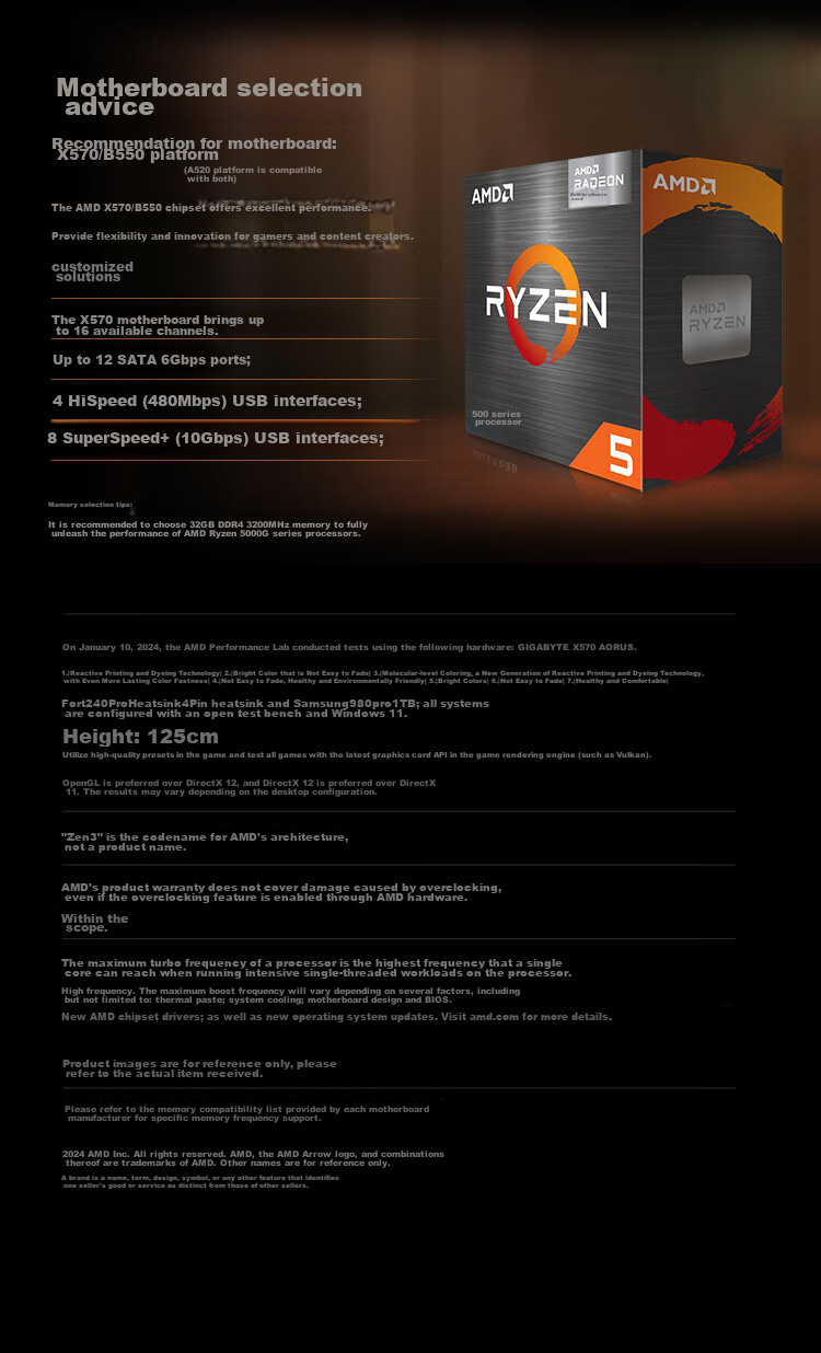 AMD Ryzen 5 5600GT Processor (R5), 6 Cores 12 Threads, Max Boost Clock up to 4.6GHz, Includes Radeon Graphics Integrated 7