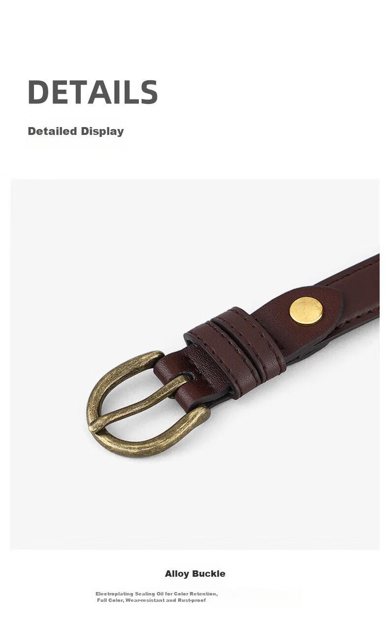 Viney Ladies' Belt, Fashionable Waistband, Decorative Thin Versatile Casual Student Pin Buckle Skirt Belt, Birthday Gift 13