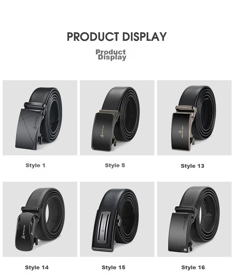 MEXICAN Top-Grain Leather Belt with Automatic Buckle, Zodiac Year Men's Waistband, Wedding Gift, Birthday Present for Boys And Fathers 15