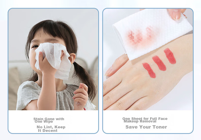 Grace Disposable Facial Cleansing Wipes, Thick Pearl Texture, for Face Washing And Makeup, Wet And Dry Use, Soft Tissue for Women, 60 Pieces 3