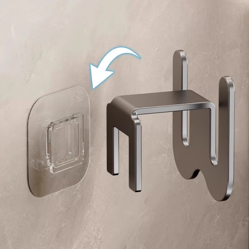 Huxiansen Bathroom Shoe Rack, No Drilling Required, Space Aluminum Wall-Mounted Shoe Organizer, Storage Shelf for Bathroom, 2-Piece Set, Hooks for Behind Toilet Door