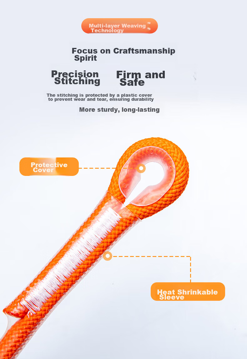 Kanle Safety Lanyard with Hook, High-Altitude Work Rope, Wear-Resistant Construction Site Safety Belt, Electrical Work Protection Strap 8