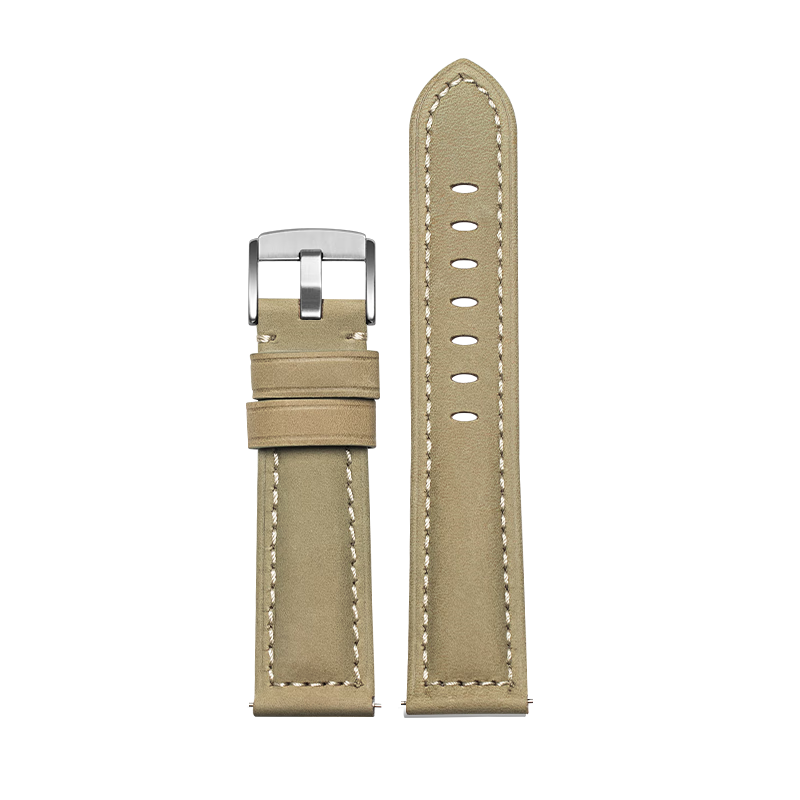 GANGJUE Genuine Crazy Horse Leather Watch Band for Huawei Watch 5/GT5 Pro/6/GT4/3/2 Pro, Original Style Sport Strap, Universal 46/48mm Brown 22mm