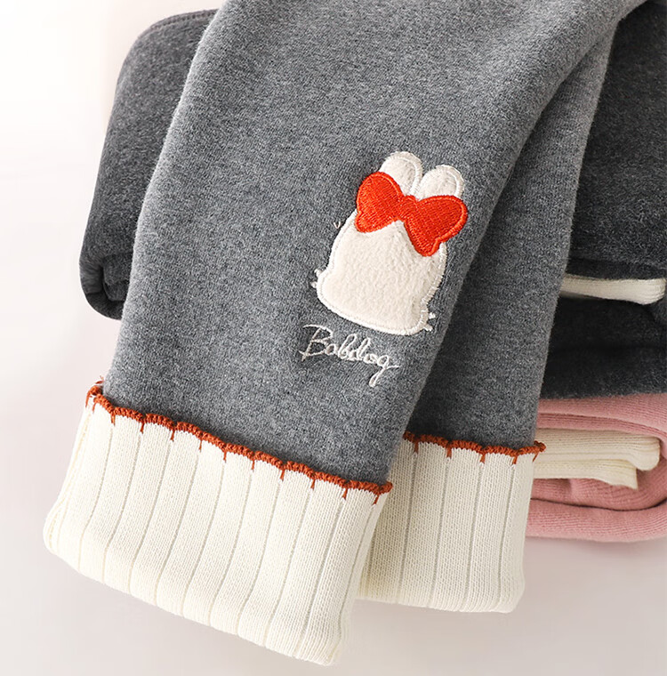 BOBDOG Kids Fleece-Lined Thermal Leggings Winter Warm Girls Outerwear Pants Baby Plush Cotton-Lined Tights 1