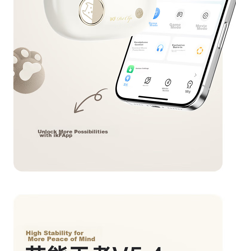 IKF PetClip True Wireless Bluetooth Headphones, Open-Ear Clip-On Bone Conduction Wireless Earphones, HiFi Sound Quality, Long Battery Life, Suitable for Sports And Students, Compatible with Phones, Khaki 23