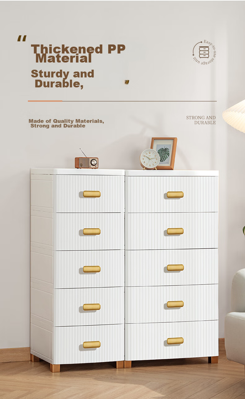 JEKO&JEKO Drawer Storage Cabinet for Bedroom Living Room, Wardrobe Bedside Table Toy Snack Organizer Five-Drawer Chest with Five Layers 10