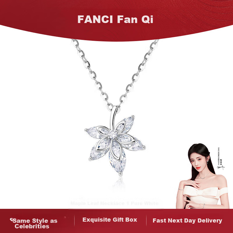 Fanci Maple Leaf Necklace for Women, Silver Collarbone Chain, Luxurious High-End Jewelry, Birthday Gift for Girls Or Wives