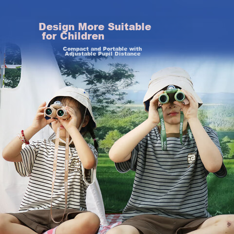 BOSMA Spaceship BOBO Children's Binoculars, High-Definition Bird Watching And Stargazing, Elementary School Student Birthday Gift, Dawn Pink Gift Box Set