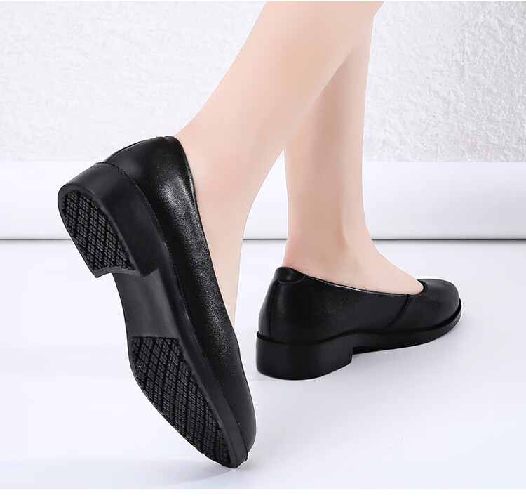 CARTELO Professional Work Shoes, Women's Comfortable Leather Shoes, KDLDX-9577, Black, Size 39 9