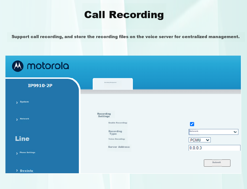 Motorola IP9910-2 IP Phone, Network Phone with 100Mbps VOIP, Landline SIP Phone, Office Fixed-Line Telephone, Internal Intercom, Compatible with Mainstream IPPBX 10