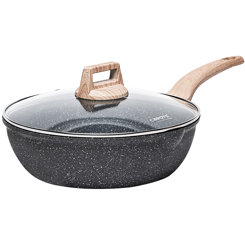 CaROTE Maifanshi Non-Stick Wok, Household Small Stir-Fry Pan, Titanium Pot, Suitable for Induction And Gas Stoves, Cooking Pan, 28cm