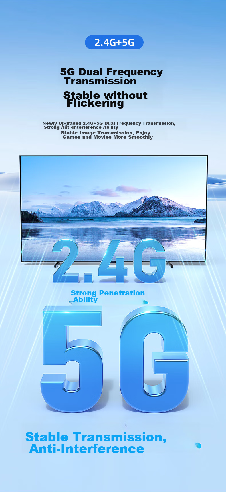 BIAZE Wireless Screen Mirroring Device for Mobile Phones, 4K HD Decoding HDMI Audio And Video Synchronization Transmitter, Compatible with Apple, Android, Huawei Phones, Computers for Connecting to TVs, Monitors, And Projectors 6