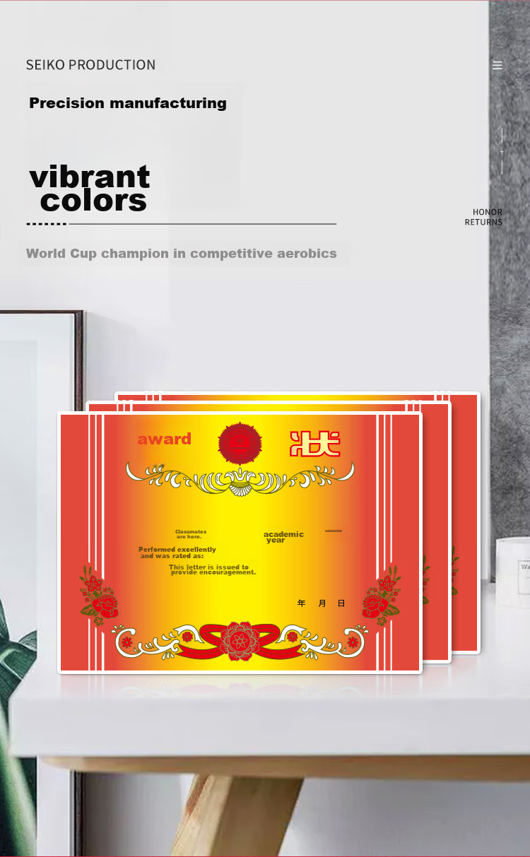 COMIX A4 50 Sheets Award Certificate Inner Pages (Blank Coated Paper) 128g Thick Coated Paper for Students and Teachers EC710 4