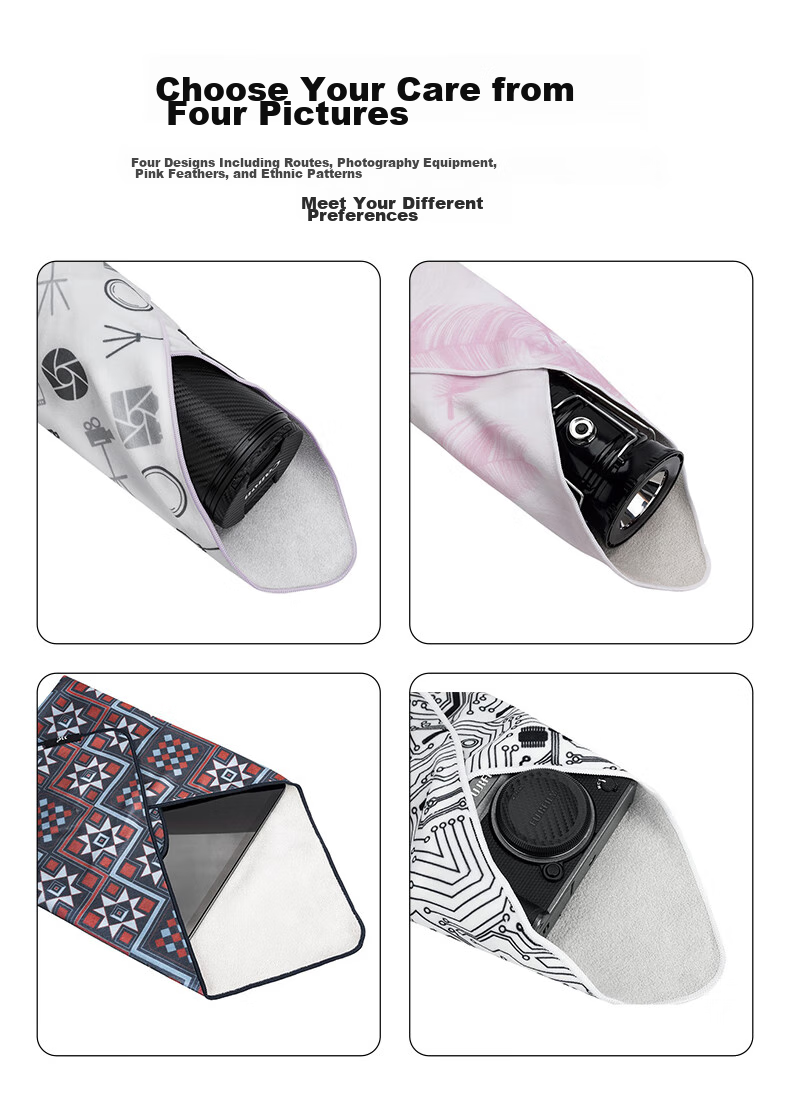 JJC Camera Folding Cloth, Velcro Patches, Self-Adhesive Cloth, P Makeup Bag, Wrapping Cloth, Inner Lining, Storage Protection Cover (Random Delivery of New Or Old Version) 5