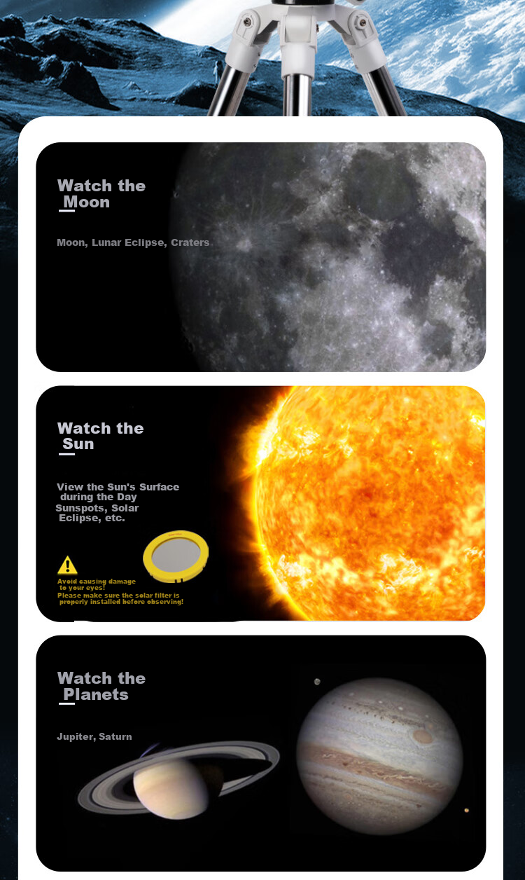 Bresser Astronomical Telescope for Children And Students to Observe Stars And Moon, Professional-Grade Astronomical AR102/660 New Year Gift 9