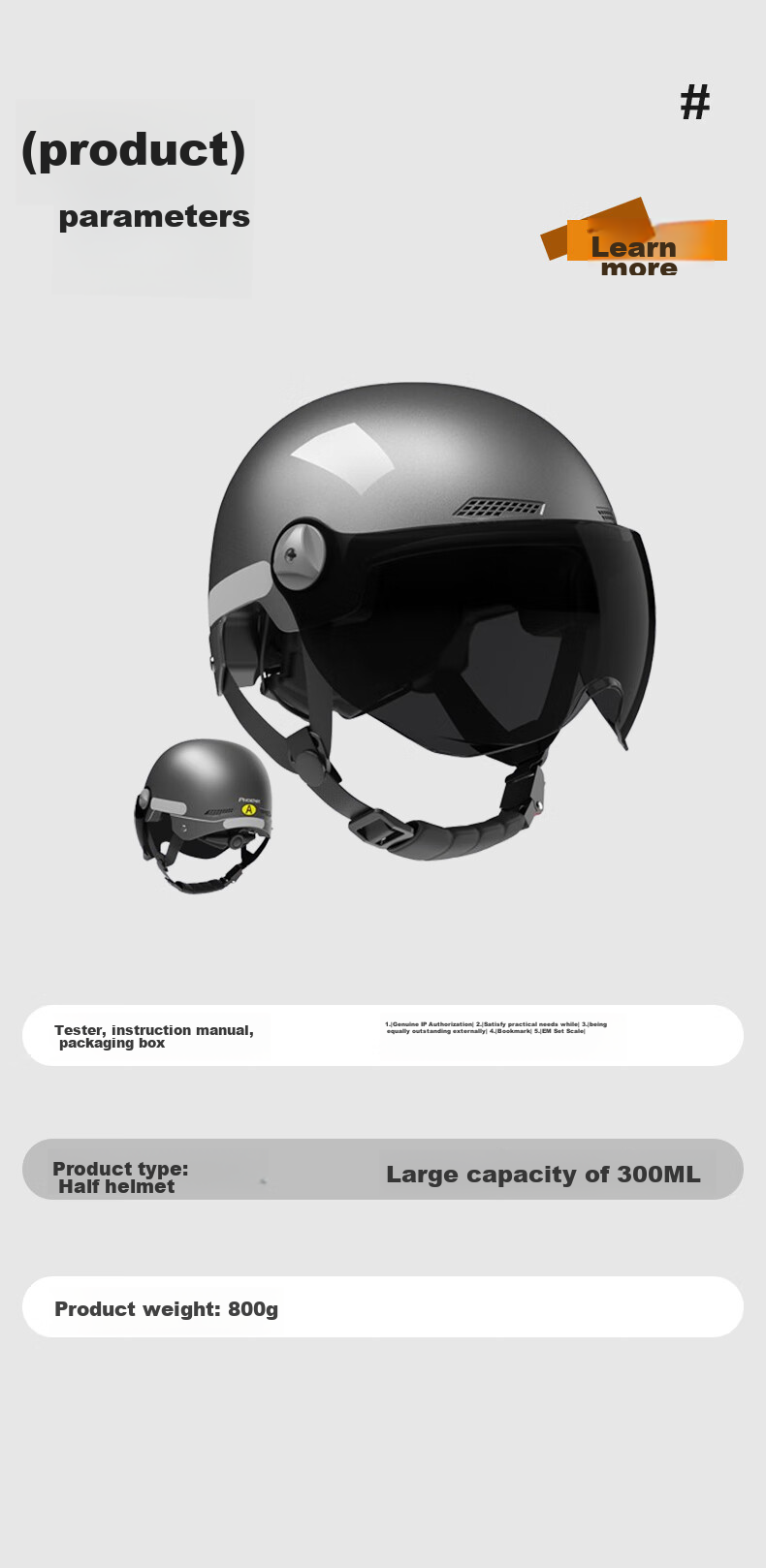 Phoenix New National Standard 3C Certified Electric Vehicle Helmet Four-Season Universal Electric Scooter Motorcycle Safety Helmet Half Helmet Matte Short Transparent Black 11