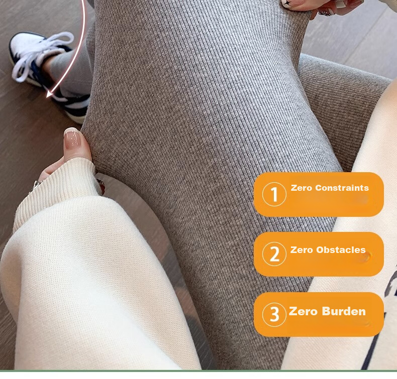 LangSha Ribbed Leggings for Women, Autumn Wear, High-Waisted, Slimming, Elastic Waist, Butt-Lifting, Calf-Slimming, Tight-Fitting Pants, Warm Cotton Trousers 18