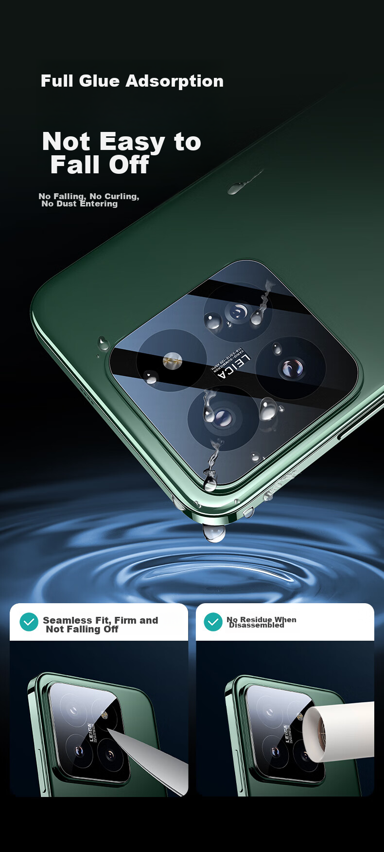 ESR [2 Pieces] Camera Lens Protector for Xiaomi 14 Pro, Tempered Glass, High-Definition Rear Camera Anti-Fingerprint Full Coverage No Pixel Loss Scratch-Resistant Wear-Resistant Protective Phone Lens Film 7
