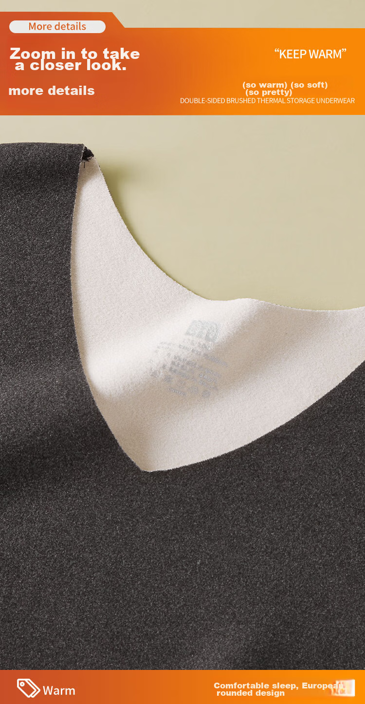 Hengyuanxiang [Contains Silk] Men's Thermal Vest, German Velvet Undershirt, Seamless Underwear, Autumn And Winter, Gray 13