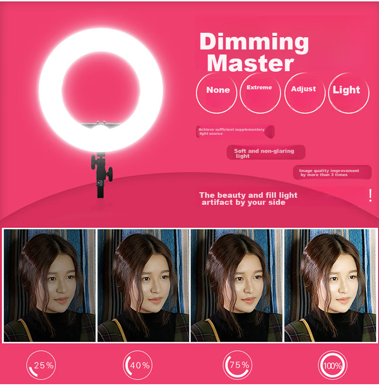 Hakutatz 55cm Live Streaming Fill Light, Beauty Enhancing, Skin Softening, Face Slimming LED Ring Light, TikTok Influencer Photography Lighting Equipment, Floor-Standing, Professional Photography Use 4